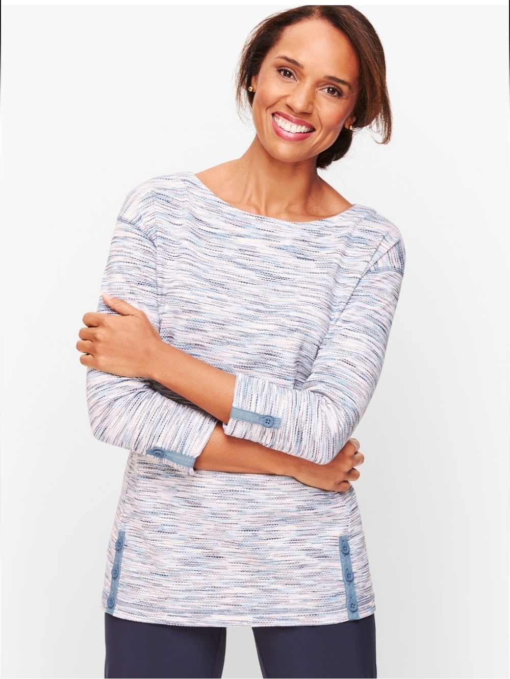 T By Talbots Space-Dyed Top Size Medium